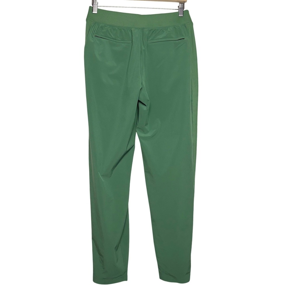 Athleta Brooklyn Ankle Pant Green Ribbed Waistband Tapered Travel Trousers  8 - Picture 4 of 11